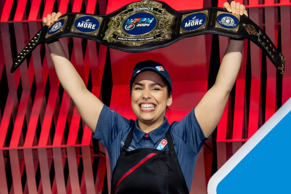 a woman holding a belt