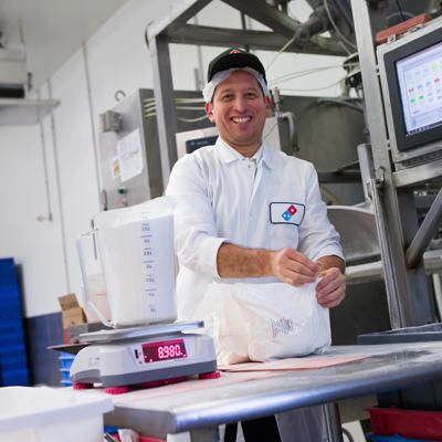 Man making sour dough